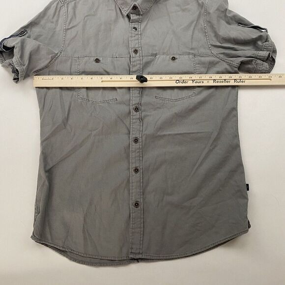 Engbers Regular Fit Gray Short Sleeve Button Up Shirt Size M 39/40 100% Cotton - Picture 3 of 13